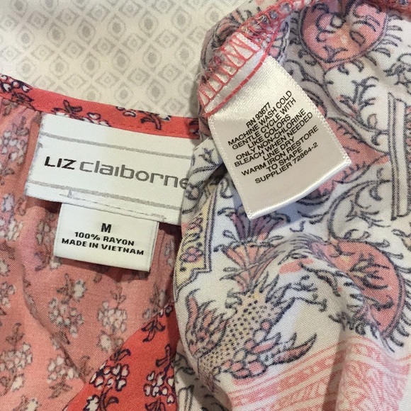 Liz Claiborne Pink Paisley Blouse - Picture 2 of 4